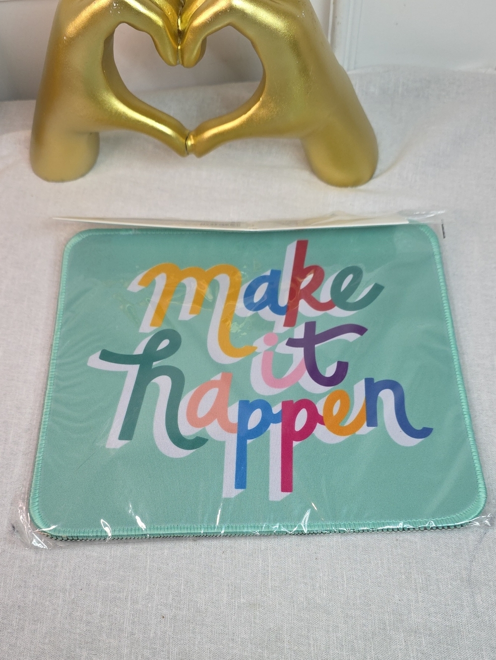 Michaels Teal "Make It Happen" Motivational Mouse Pad